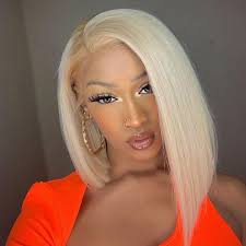 613 Blonde Color Bob Wigs Human Hair Lace Front Wigs Short Wigs Color Hair  Wigs