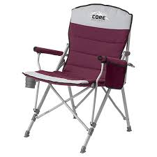 Core Equipment Folding Padded Hard Arm Chair Wine Camping Chairs Comfortable Camping Chair Chair