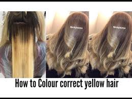 how to colour correct yellow hair balayage correction