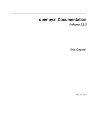 Openpyxl Documentation Manualzz Com