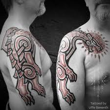 Ben has a huge ink on his back which shows a lion family including, a lion, a lioness and the tattoo is the representation of ben's own family. Armoured Bear On Ben From The Uk Body Art Tattoos Nordic Tattoo Norse Tattoo