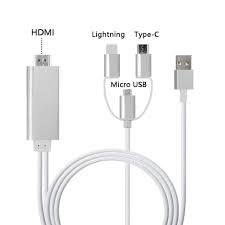 3in1 Lighting Type C Micro Usb To Hdmi Cable Adapter Mirroring Cellphone Screen Ebay