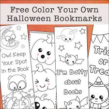 free printable color your own halloween bookmarks