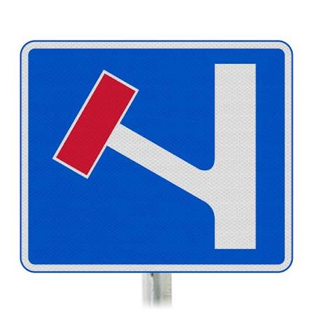 No Through Road For Vehicular Traffic Left Junction Ahead Road Sign | Dia.  817 | Post-Mounted – Start Safety UK