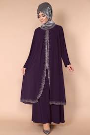 Tas Detay Cift Katli Elbise Smt1008 Murdum Abaya Tarzi Moda Stilleri Musluman Elbisesi