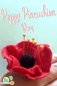 Poppy Pincushion Ring Felt Crafts Felt Flower Tutorial Pin Cushions