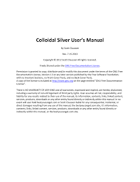 Colloidal Silver Users Manual Manualzz Com