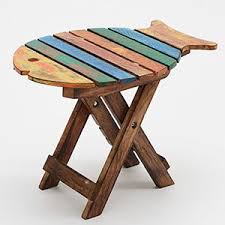 Outdoor wood patio table plans. Colourful Teak Rustic Folding Fish Theme Chair Stool Side Table Ferailles
