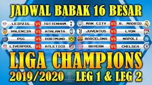 Berikut jadwal babak 16 besar liga champions. Jadwal Babak 16 Besar Liga Champions 2019 2020 Leg 1 Leg 2 Lengkap Siaran Langsung Sctv Youtube