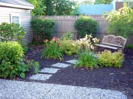 Backyard garden with walkway and wall. Front Yard No Grass Landscape Ideas Home Design Ideas Backyard Design Ideas