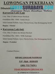 Yang ditampilkan di sini adalah iklan lowongan yang sesuai dengan kueri anda. Karir Surabaya Terbaru Di Bipang Jangkar Pasuruan Juli 2019 Lowongan Kerja Surabaya Juni 2021 Lowongan Kerja Jawa Timur Terbaru