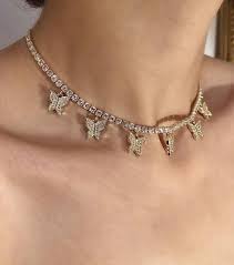 Butterfly Tennis Necklace Heart Arrow Cz Tennis Chain With Etsy Girly Jewelry Fashion Jewelry Cute Jewelry