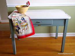 Retro metal kitchen table enamel top cleaner. How To Update A Vintage Enamel Top Table House Of Hawthornes
