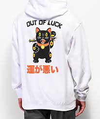 a lab out of luck white hoodie