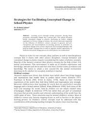 Pdf Strategies For Facilitating Conceptual Change In School Physics