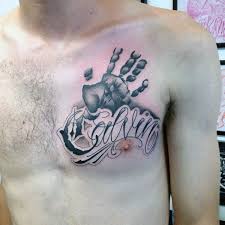 Mother lost child baby angel tattoos. 60 Handprint Tattoo Designs For Men Impression Ink Ideas