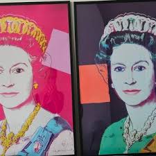 Andy Warhol Print, Queen Elizabeth II, Purple Art, the Crown, Pop Art,  Famous Women Portrait, Modern Print, Bright Orange, Wedding Gift Idea