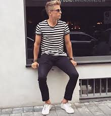 Black And White Striped Shirt Outfit Men Modamascstyle Men S Fashion On Instagram B L A C K W H I T E Modamascstyle Snapch Mens Street Style Mens Casual Outfits Mens Fashion Inspiration