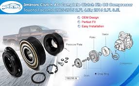 The air conditioning (ac) system in a modern car does not just make the passenger cabin more comfortable; Amazon Com 3mirrors Clutch Ac Complete Clutch Compatible With Oe Compressor Toyota Tacoma 2005 2015 2 7l 4 0l 2016 2 7l 3 5l Clutch Repair Kit Automotive