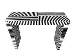 Black And White Striped End Table Bone Inlay Striped Pattern Console Table Bone Inlay Console Table Stripes Pattern