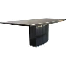 A square stone, marble, or granite dining table is the perfect choice for either an intimate dinner for two or a wine tasting for twenty. Rare Black Granite And Stainless Steel Dining Table By Willy Rizzo At 1stdibs