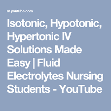 Isotonic Hypotonic Hypertonic Iv Solutions Made Easy Fluid Electrolytes Nursing Students Youtube Nursing Students Electrolytes Nursing Iv Solutions