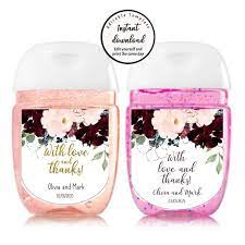 Editable Wedding Favors Hand Sanitizer Labels Bridal Shower Etsy In 2020 Wedding Favors Fall Etsy Bridal Shower Wedding Favors For Guests