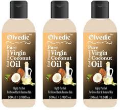 One particular study, performed by rele and mohile, highlights coconut oil's ability to prevent protein loss in hair by reducing the amount of water absorbed during saturation ( 4 ). Olvedic 100 Organic Virgin Coconut Oil For Hair Skin Pack Of 3 Bottles Of 300 Ml Hair Oil Price In India Buy Olvedic 100 Organic Virgin Coconut Oil