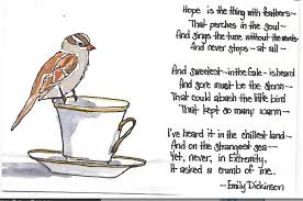 Emily Dickinson Hope Is The Thing With Feathers Dickinson Poems Emily Dickinson
