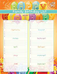 Simple birthday list using tabletop like db. Birthday List Printable Keep Track Of Everyone S Special Day Imom Family Birthdays Family Birthday Calendar Birthday Calendar