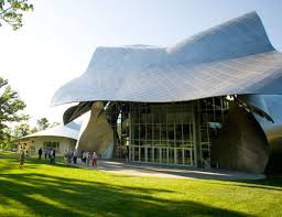 Frank Gehry Designed Building At Bard College Looks Like A Giant Metallic Mushroom Architecture Facade Architecture Frank Gehry Designs