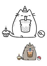 Pusheen Unicorn Coloring Page In 2020 Unicorn Coloring Pages Mermaid Coloring Pages Birthday Coloring Pages