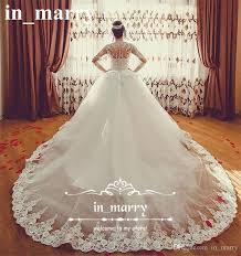 Victorian Princess Lace Ball Gown Wedding Dresses 2017 Long Sleeves Floral Crystals Beade Wedding Dresses Ball Gown Wedding Dress Wedding Dresses Lace Ballgown