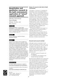Pdf Qualitative And Quantitative Research In The Built Environment Application Of Mixed Research Approach A Conceptual Framework To Measure Fm Performance