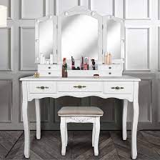 This excellent dressing table has 10 led white light can accurately illuminate your skin tone. House Of Hampton Vanity Set With 10 Hollywood Led Light Bulbs Makeup Table With Stool And Mirror 6 Organization 8 Drawers Dressing Table For Bedroom Black Reviews Wayfair
