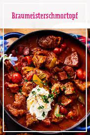 in dunklem weissbier gedunstet gelingt das gulasch besonders zart fle party ideen essensrezepte fleisch gerichte rezepte