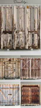 Dresslily Retro Wooden Door Pattern Waterproof Shower Curtain Dresslily Rustic Shower Curtains Barn Door Shower Curtain Patterned Shower Curtain