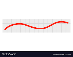 red linear graph chart icon flat style