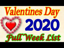 1.9 valentines day 2021 february 14th. Valentine Day 2020 Full List Valentine Day Dates Week List Schedule à¤¹ à¤ª à¤ª à¤µ à¤² à¤Ÿ à¤‡à¤¨ à¤¡ à¤² à¤¸ à¤Ÿ 2020 Youtube