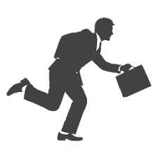 Busy Running Businessman Silhouette Business Man Silhouette Office Cartoon
