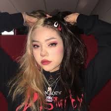 Grunge Aesthetic On Instagram Split Hair Dye Yes Or No From Pinterest Egirl Grunge Egirlmakeup In 2020 Split Dyed Hair Aesthetic Hair Split Hair