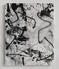 Black And White With One Color Drawing Cba On Instagram 8 January 2020 53 X 41 Cm Acrylic Charcoal On Canvas In 2020 Abstract Monochrome Art Black And White Abstract