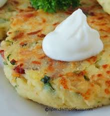 Loaded Mashed Potato Cakes Spend With Pennies Recipes Food Mashed Potato Cakes