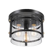 Globe Electric Wexford 3 Flush Mount Ceiling Light Brass Detail 60417 8 13 Dark Bronze With Clear Glass Farmhouse Goals