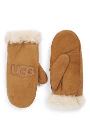 Ugg Australia Heritage Logo Genuine Shearling Suede Mittens Nordstrom Shearling Uggs Outfit Accessories