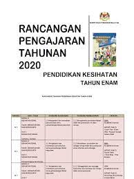 Rancangan pelajaran tahunan kssr pendidikan kesihatan tahun 6 2018. Rpt Pk Thn 6 2020