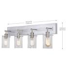 4-Light Brushed Nickel Vanity Light with Round Glass Shades Hampton Bay