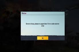 Server Is Busy Please Try Again Later Error Code Restrict Area Pubg Mobile