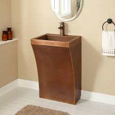 curved hammered copper pedestal sink