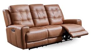 3 Seater Brown Leather Recliner Sofa